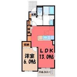 鹿沼駅 バス6分  栄町2丁目下車：停歩15分 1階の物件間取画像